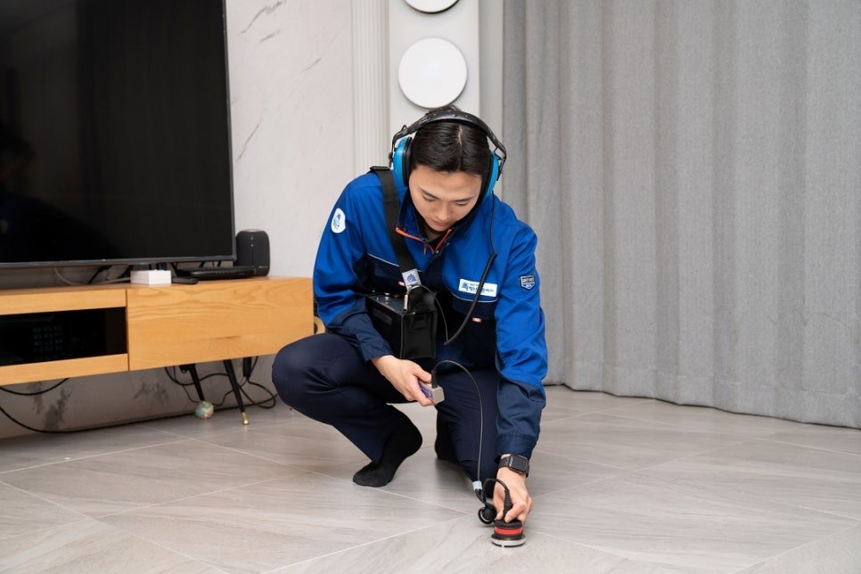청년한방누수 현장 누수탐지 작업
